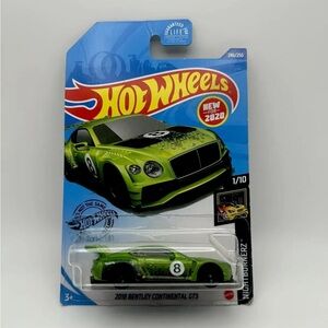 Hot Wheels Nightburnerz 2018 Bentley Continental GT3 Green 1/10 New 246/250